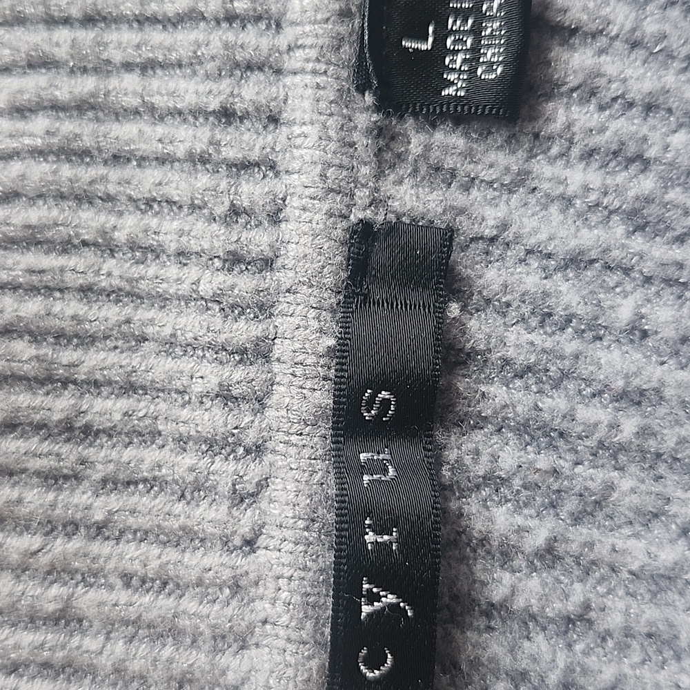 Cyrus Gray Crew Neck Long Sweater with Textured Knit - Picture 4 of 5